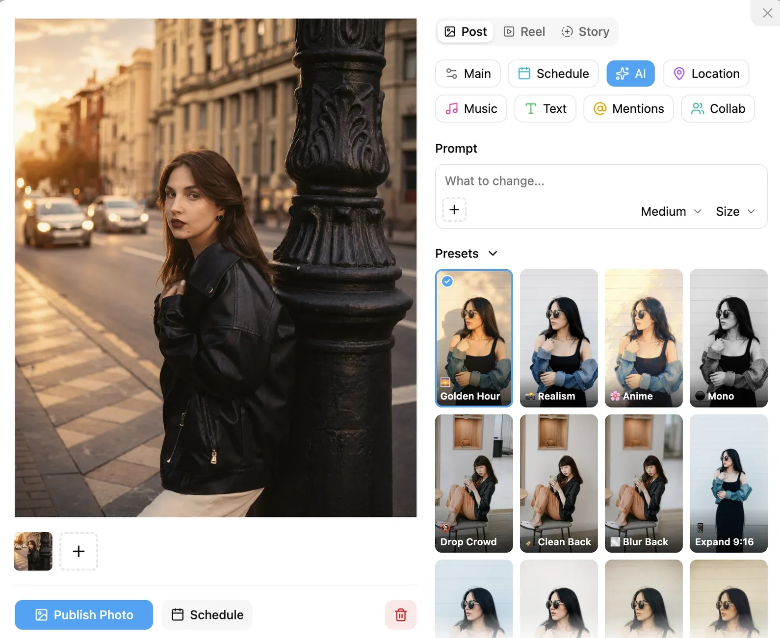 The expanded preset grid inside the INSSIST editor
