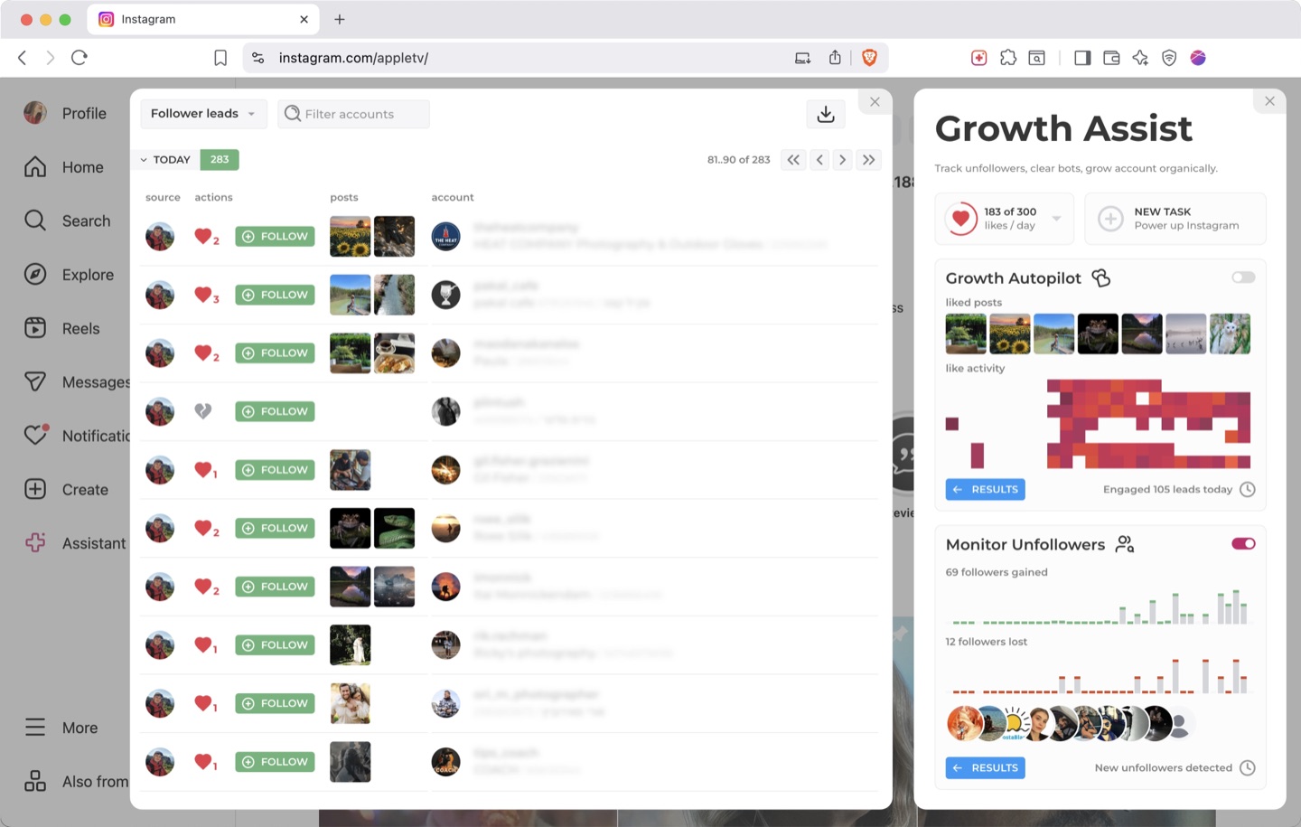 INSSIST Unfollower Tracking Dashboard