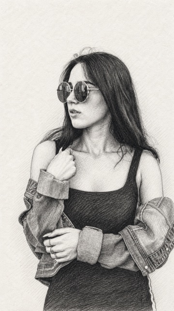 Pencil Sketch AI preset for Instagram photos